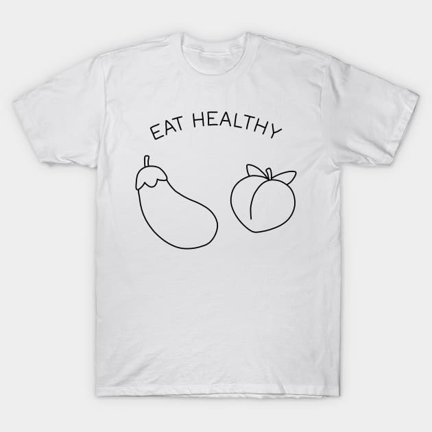 Eggplant and Peach T-Shirt by valentinahramov